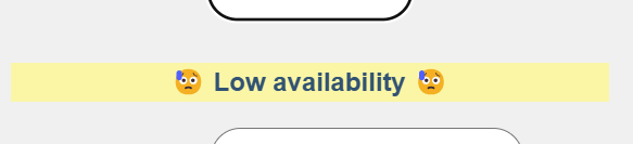 Barra di disponibilità bassa nell'app